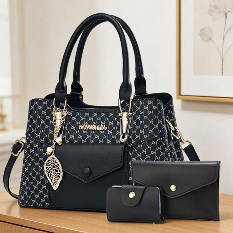 Luxury Bags In - 高級感のある質感の大型通勤用トートバッグ、カラーブロックデザインのクロスボディバッグを備えたラグジュアリーな女性用バッグシリーズ