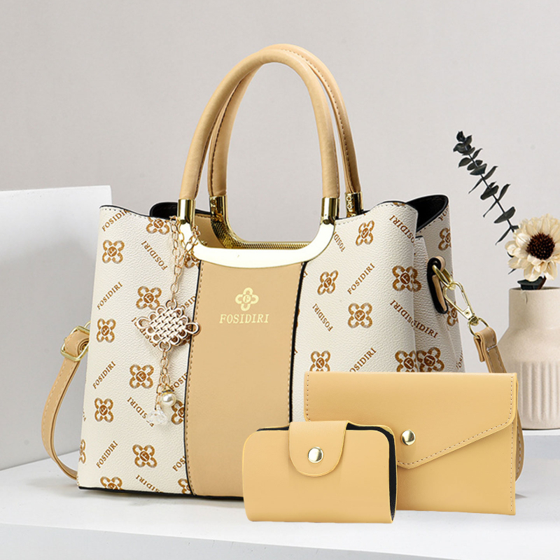 Luxury Bags In - ライトラグジュアリー高級プリントハンドバッグ（女性用）、3ピースレディースバッグセット、通勤や日常レジャーに最適な多機能女性用バッグ