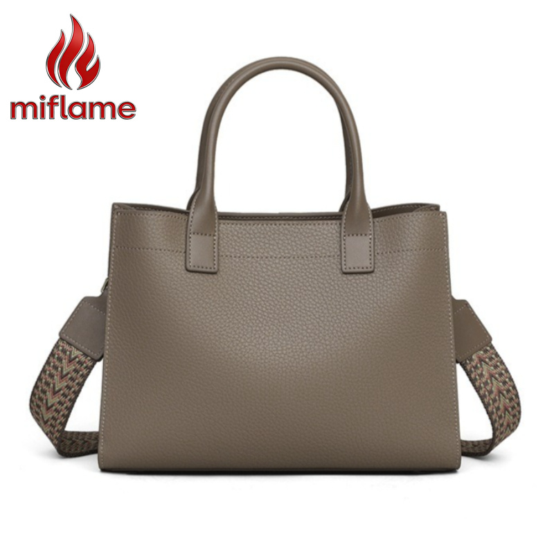 Structured Handbag Top Handle - 本革サッチェルバッグ レディース 通勤 ショルダーバッグ トップハンドル付き ロゴなし