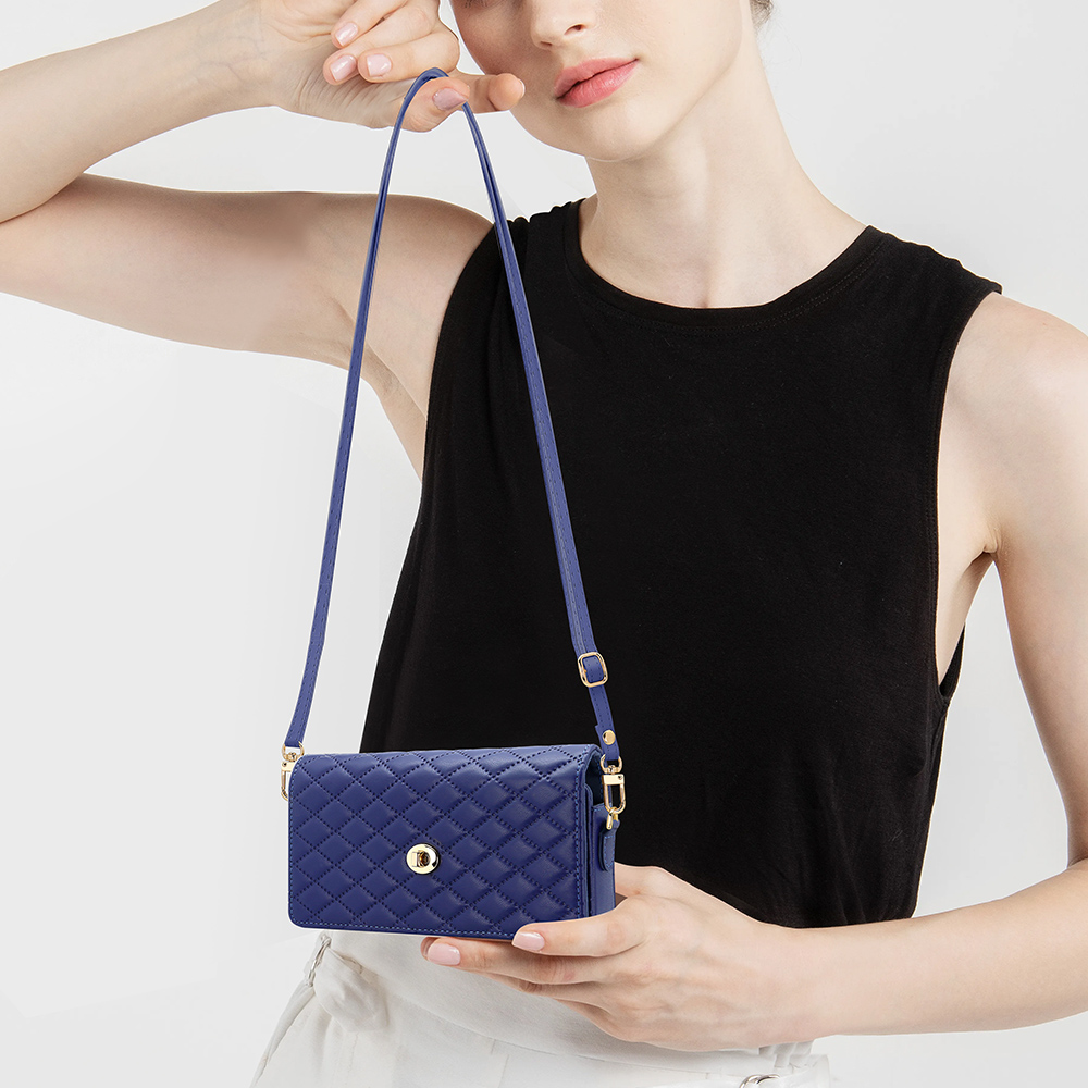 Luxury Bags In - 調節可能なクロスボディストラップ付き携帯電話ウォレットバッグ、ユニバーサル高級PUレザー製携帯電話バッグ（iPhone/Samsung/Huawei対応）
