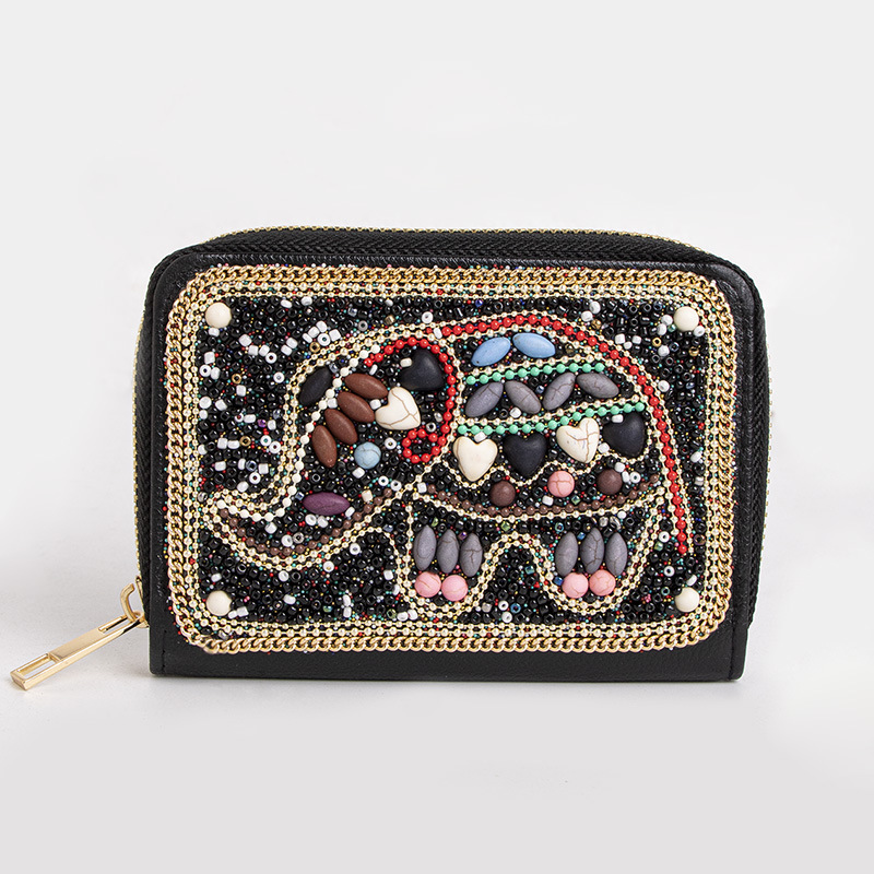 Luxury Bags In Thailand - かわいいミニコインポーチ女性高級ミニビーズ財布蝶花ジッパーカードバッグかわいい石財布タイお土産ギフト