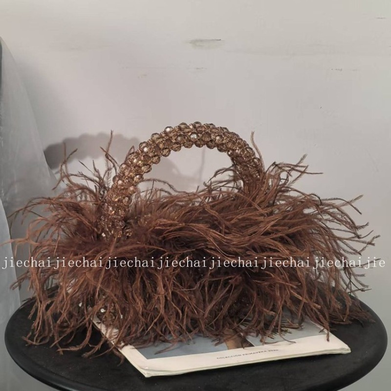 Luxury Bags China Wholesale - 2025年秋新作 羽根デザイン レディースハンドバッグ 手織り 高級感 ライトラグジュアリー
