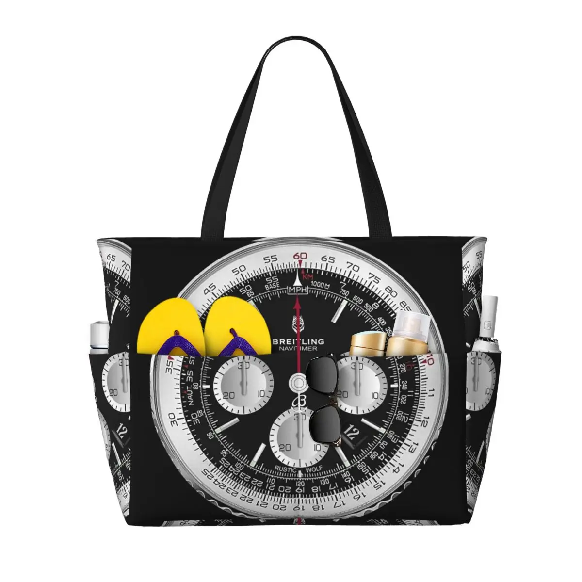 Luxury Yoga Bags - ブラックラグジュアリーウォッチフェイスビーチトートバッグスポーツジムヨガダッフルラージトートバッグ女性用トラベルバッグフィットネスバッグ