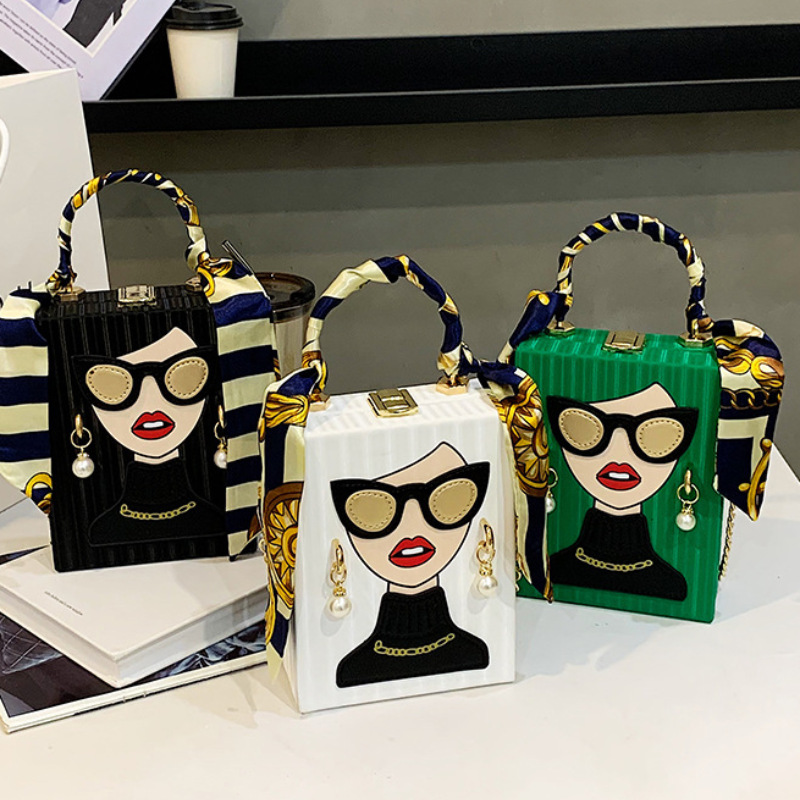 Luxury Bags China Wholesale - 高品質人気販売卸売ニッチデザインファッショナブルハンドヘルドボックスバッグPUクロスボディ高級パールスカーフチェーンバッグ女性用