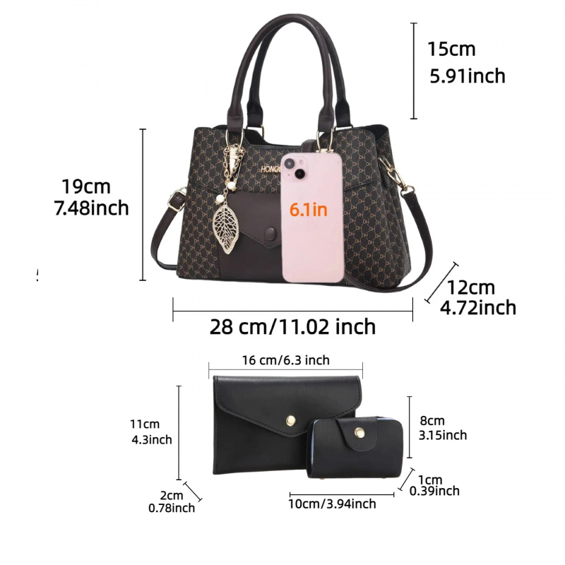 高級感のある質感の大型通勤用トートバッグ、カラーブロックデザ - Luxury Bags In のレビューと価格