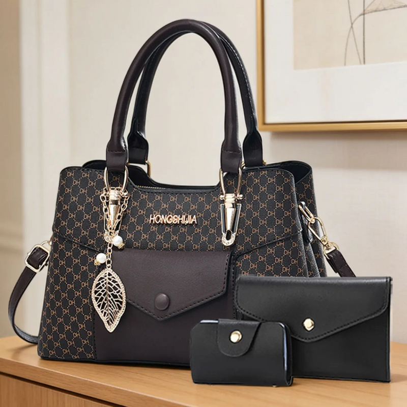 高級感のある質感の大型通勤用トートバッグ、カラーブロックデザ - Luxury Bags In のレビューと価格