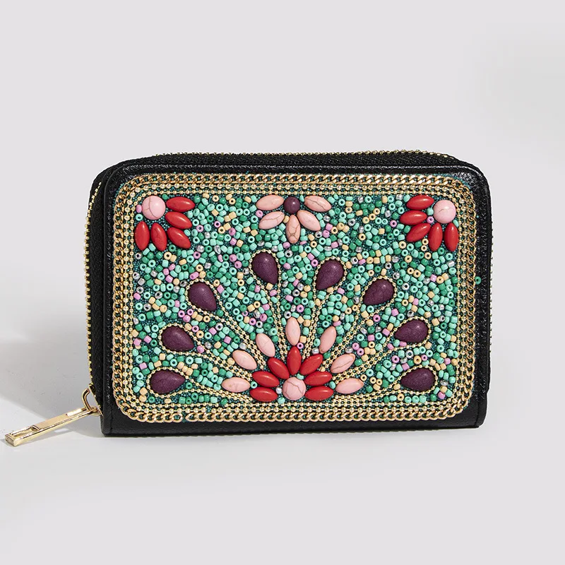 かわいいミニコインポーチ女性高級ミニビーズ財布蝶花ジッパーカ - Luxury Bags In Thailand のレビューと価格