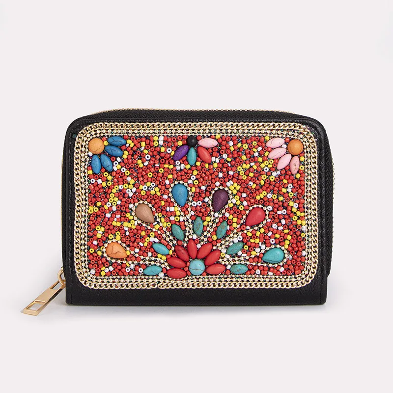 かわいいミニコインポーチ女性高級ミニビーズ財布蝶花ジッパーカ - Luxury Bags In Thailand のレビューと価格
