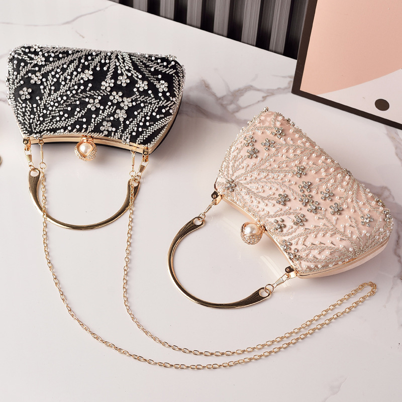 黒のハンドバッグビーズ刺繍ヴィンテージ女性用パーティーバッグ - Luxury Bags China Wholesale のレビューと価格