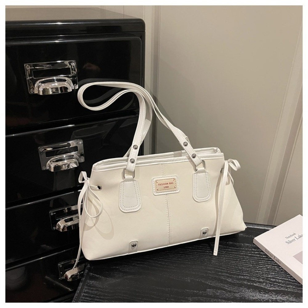 ミニマリストフェイクレザートートバッグ ジップトップ構造ショ - Structured Handbag Top Handle のレビューと価格