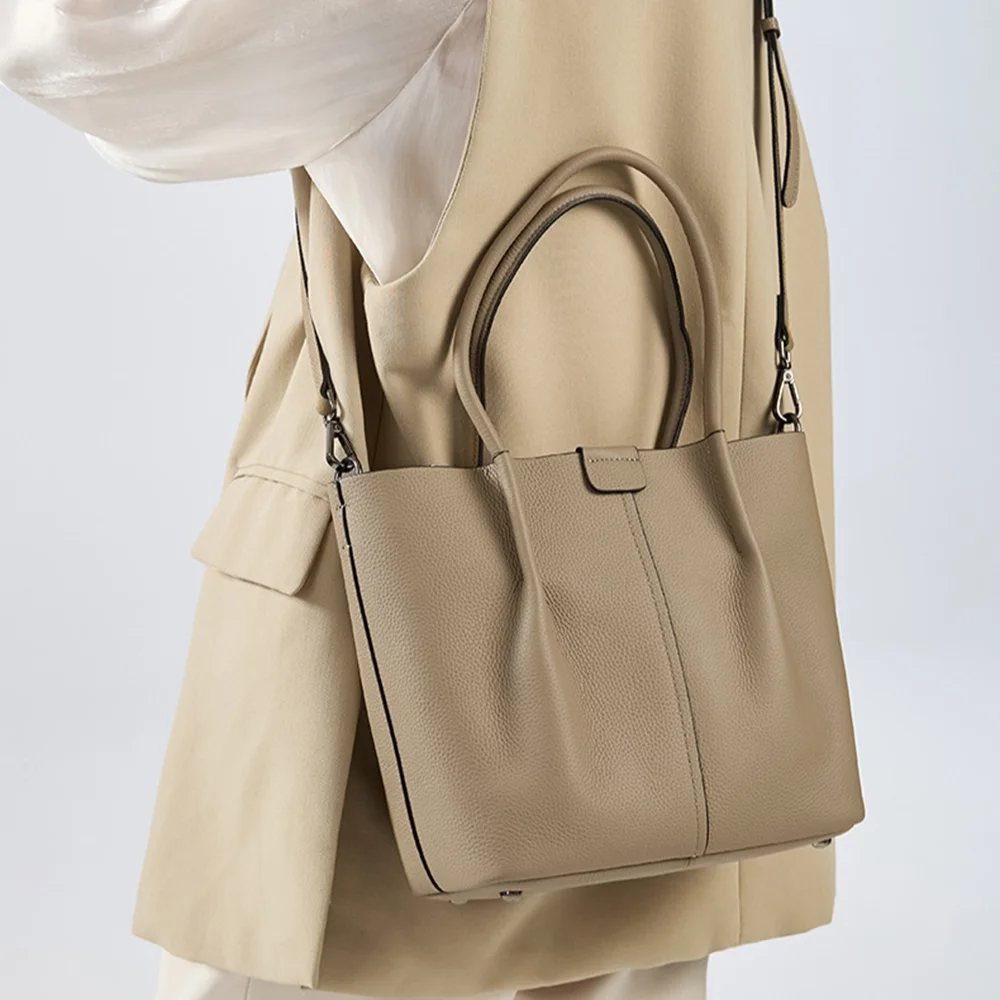 本物のハイエンドソフトレザーショルダーバッグ女性のためのカジ - Structured Handbag Top Handle のレビューと価格