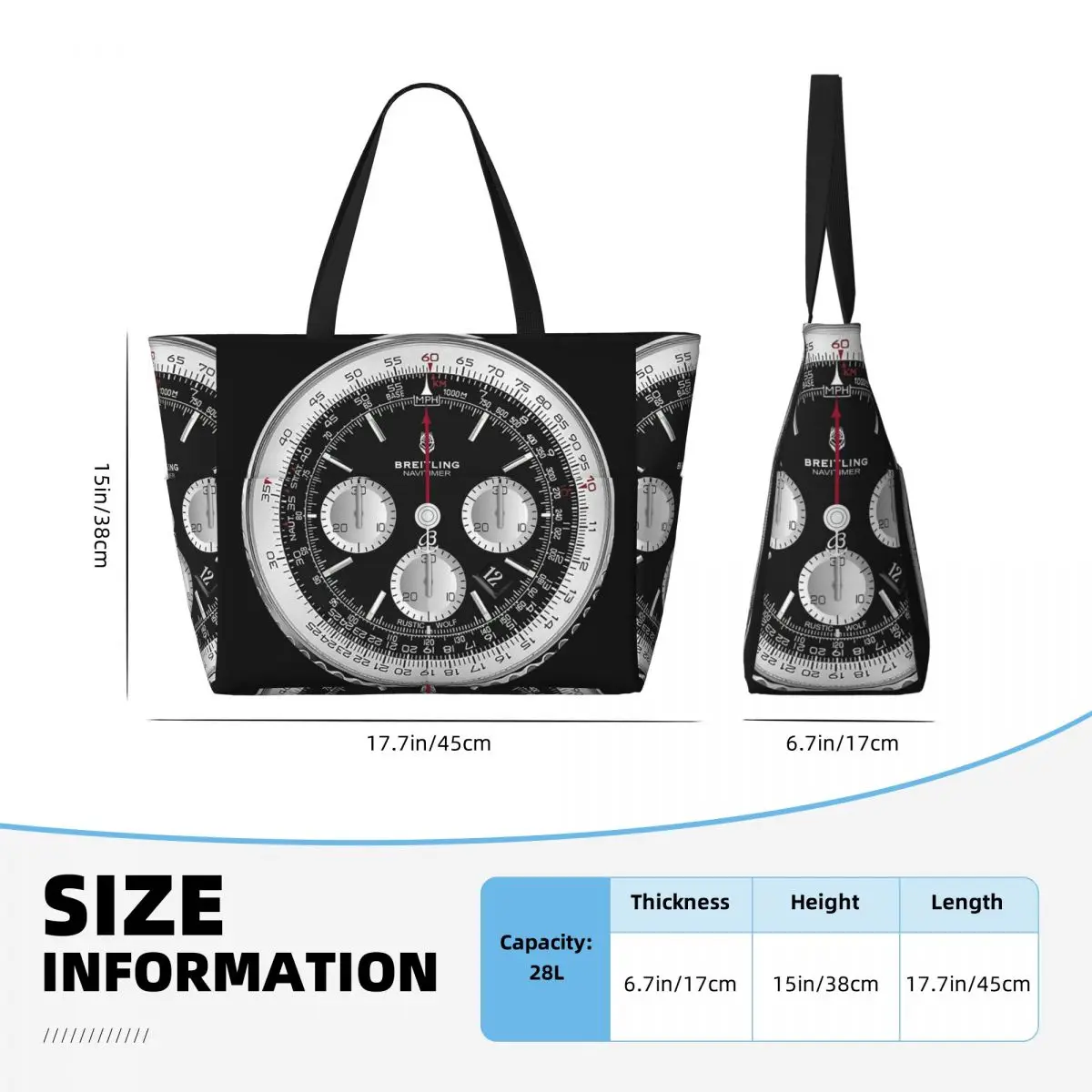 ブラックラグジュアリーウォッチフェイスビーチトートバッグスポ - Luxury Yoga Bags のレビューと価格