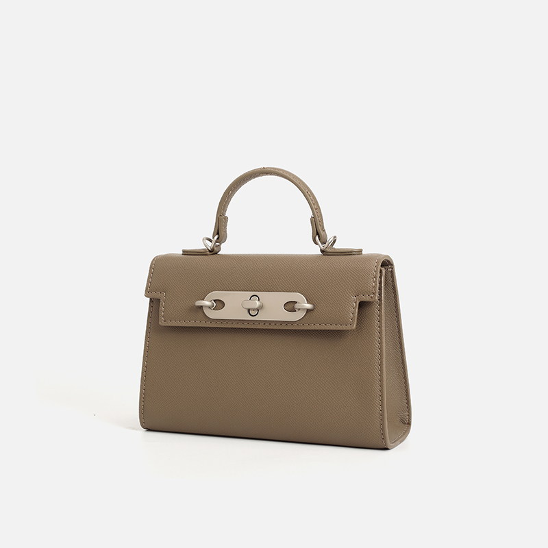 女性用トープサフィアーノレザートップハンドルバッグ、シルバー - Structured Handbag Top Handle のレビューと価格