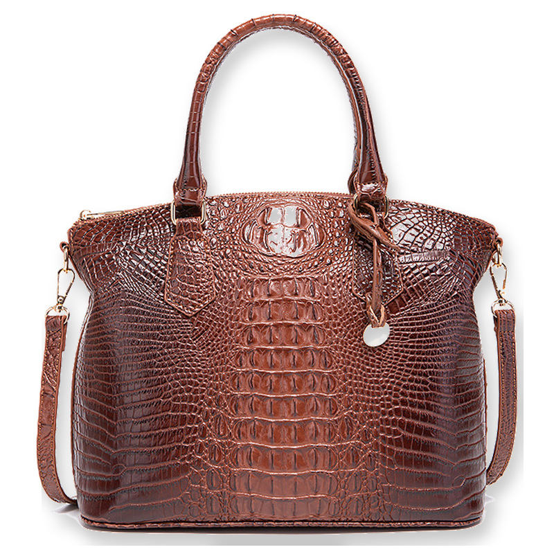 レディース ヴィンテージ クロコダイル柄 ハンドバッグ マル - Structured Handbag Top Handle のレビューと価格